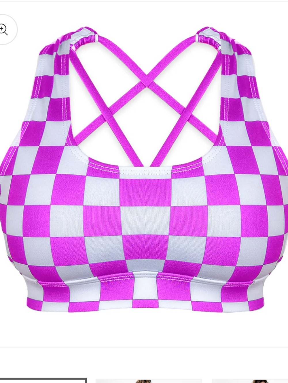 The Barbell Cartel Pink Checkered Sports Bra - Size XL